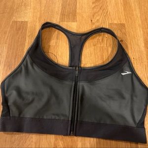 Brooks FastForward Zip Sports Bra, Black, XXL
